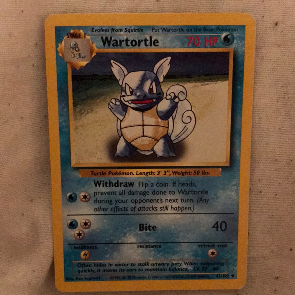 Wartortle Pokémon card